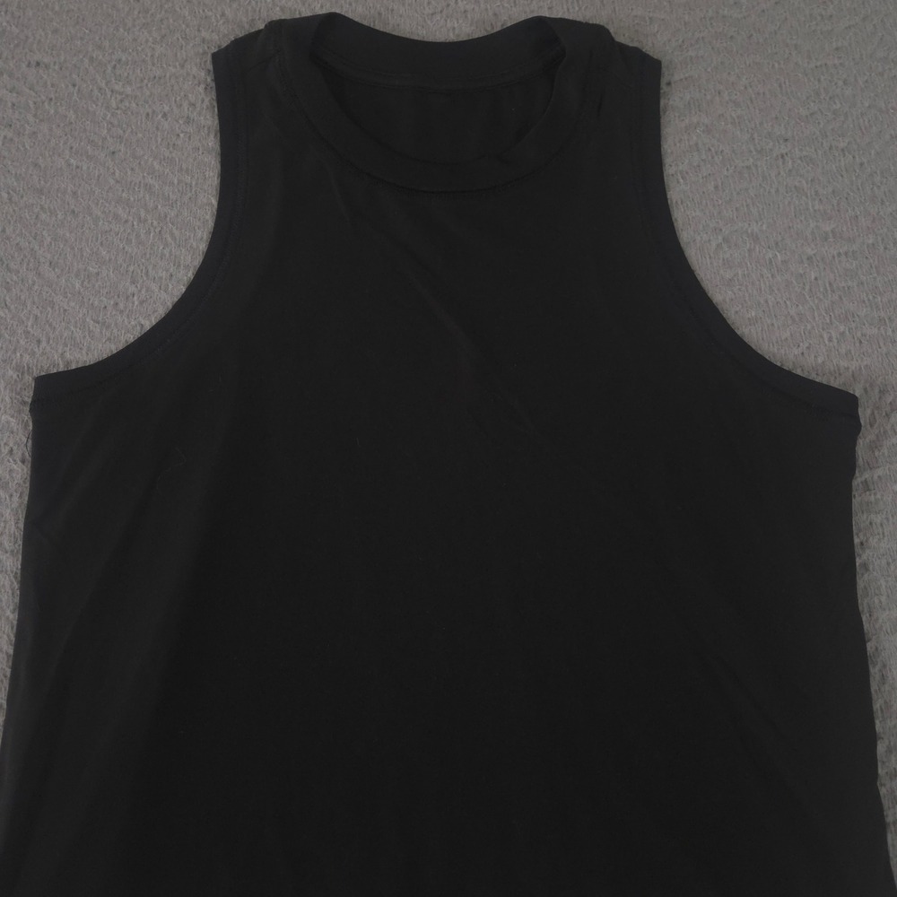 Vuori Top Womens Small Black Energy Tank High Neck Performance Knit Logo Workout